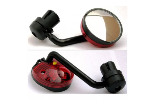 Зеркало заднего вида панорамное с фонариком STG, комплект (правое и левое)